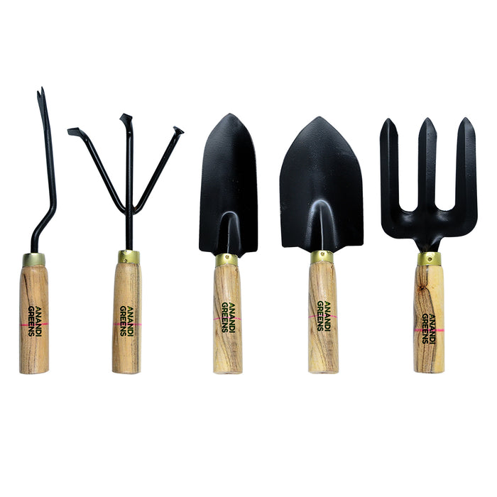 Premium-Quality-Gardan-Trowel- Tools-Set-5-Pcs-With-Wooden-Handle