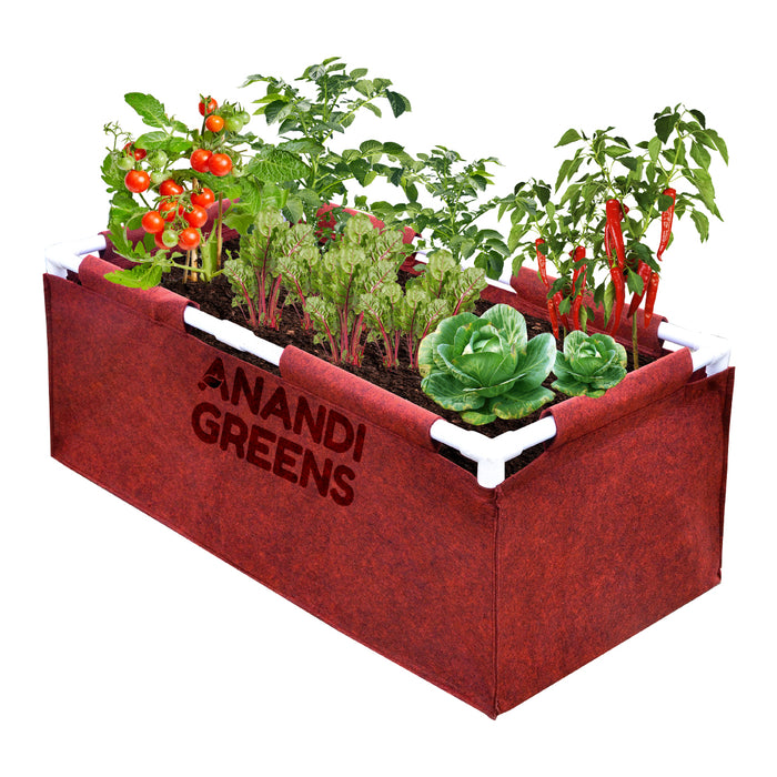 Geo-Fabric-Rectangular-Grow-Bag-3x1.5x1ft-400-GSM-with-Upvc-pipe-Support-Frame