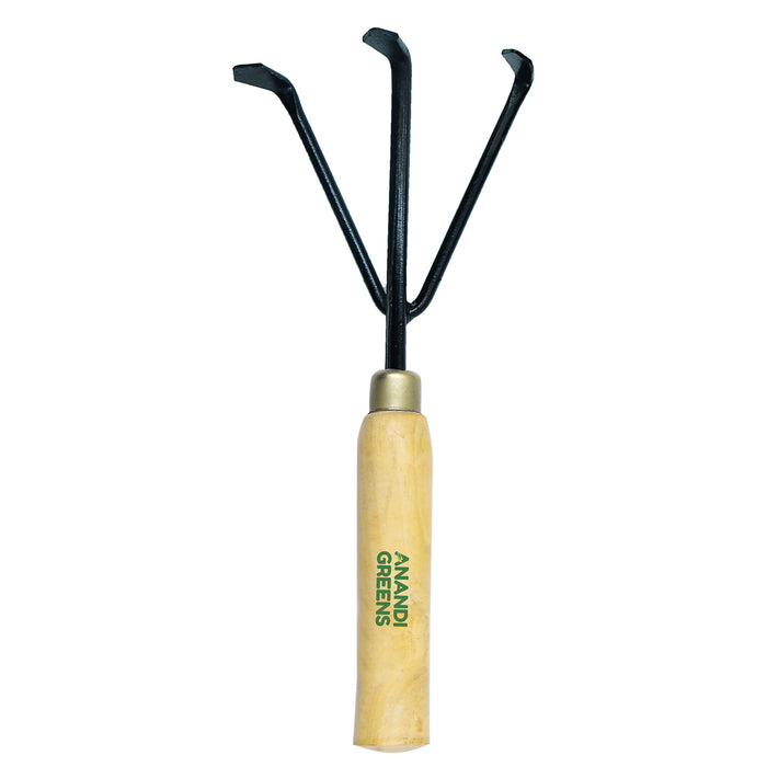 Premium-Quality-Hand-Rake-with-Wooden-Handle - Durable-Metal