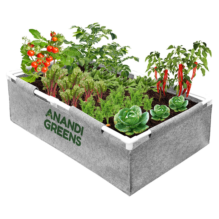 Geo-Fabric-Rectangular-Grow-Bag-4x2x1ft-(400 GSM)-with-PVC-pipe-Support