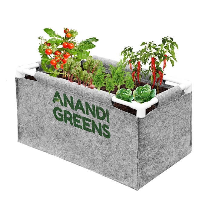 Geo-Fabric-Rectangular-Grow-Bag- 2x1x1ft-(400 GSM)-with-PVC-pipe-Support