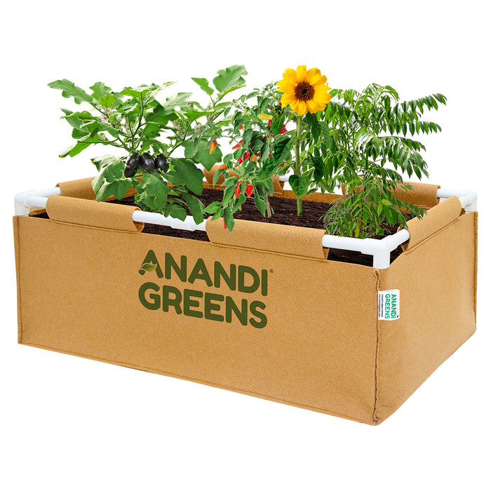 Geo-Fabric-Rectangular-Grow-Bag -2x1.5x1 ft -400-GSM-with-PVC-pipe-Support