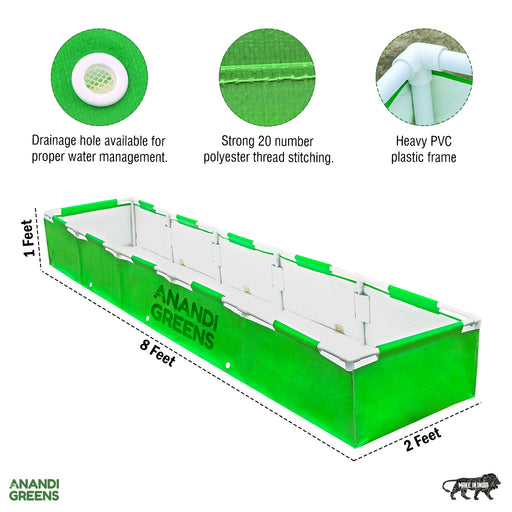 HDPE-Rectangular-Grow-Bag-8x2x1- ft-360-GSM-with-PVC-pipe-Support