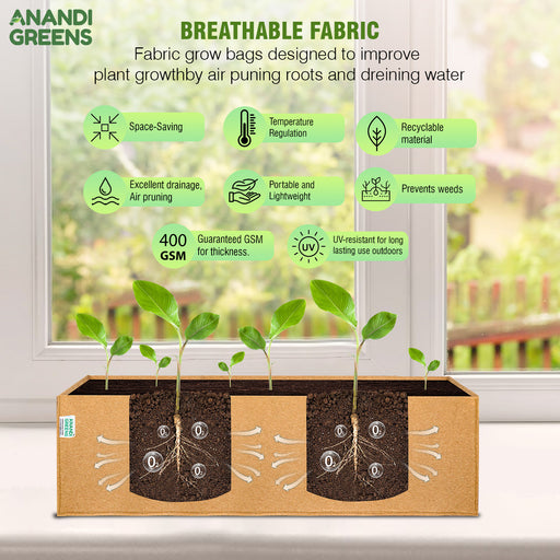 Geo-Fabric-Rectangular-Plant-Grow -Bag-400-GSM-24x9x6-Inch