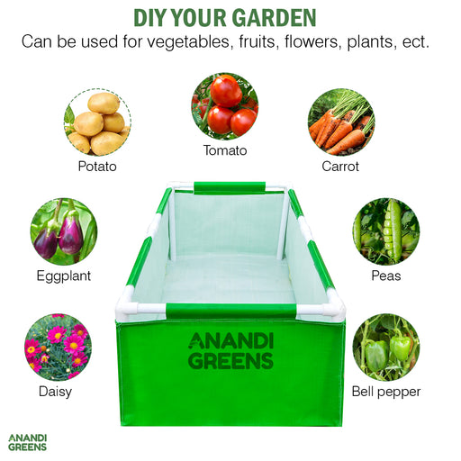 HDPE-Rectangular-Grow-Bag-3x2x1- Fit -360-GSM-with-Upvc-Support-Frame