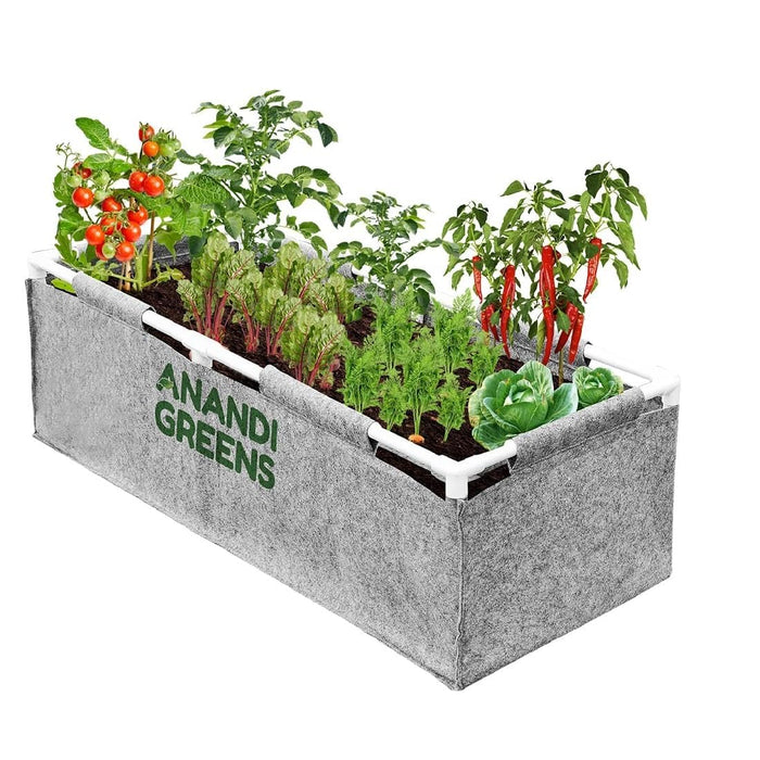 Geo Fabric Rectangular Grow Bag 3x1x1ft Grey