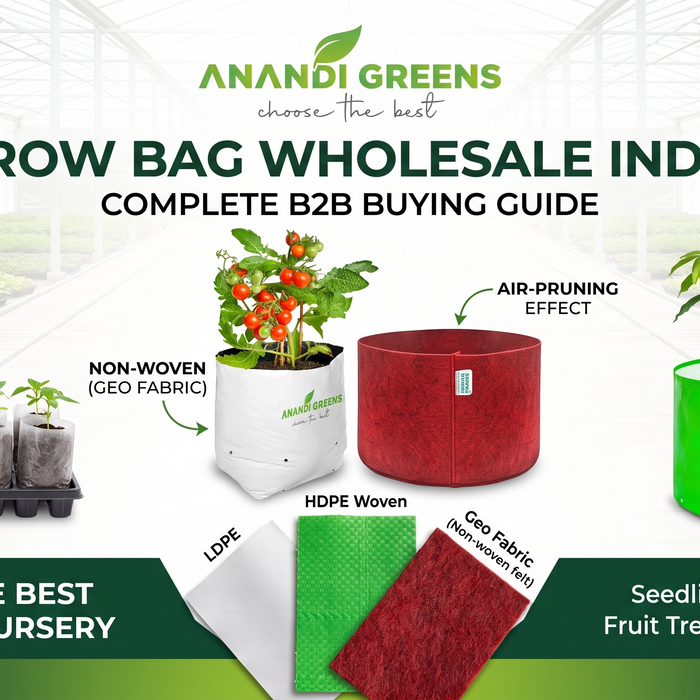 Comparison of non-woven HDPE and geo fabric grow bag materials for nurseries