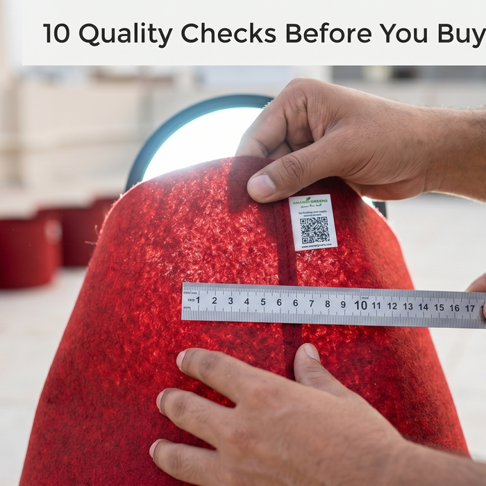 Grow bag quality checklist — 10 things to check before buying from grow bag suppliers India — Anandi Greens