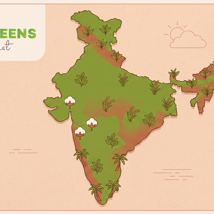 Map of India showing regional vegetable seed sowing guide by climate