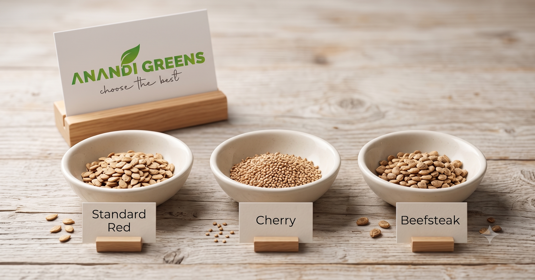 Comparison of hybrid F1 and heirloom vegetable seed types in bowls