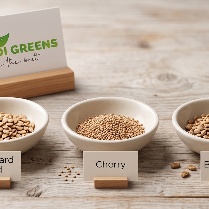Comparison of hybrid F1 and heirloom vegetable seed types in bowls