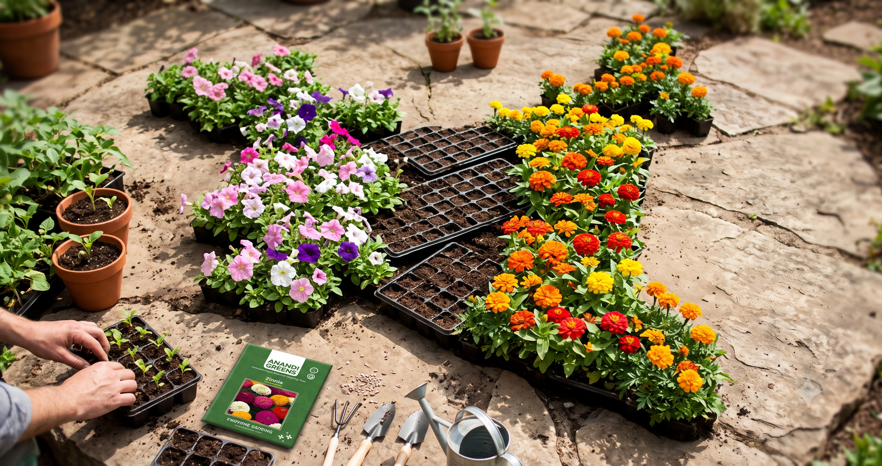 Flower seeds online suited to different Indian city climates blooming in a garden