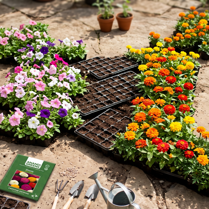 Flower seeds online suited to different Indian city climates blooming in a garden