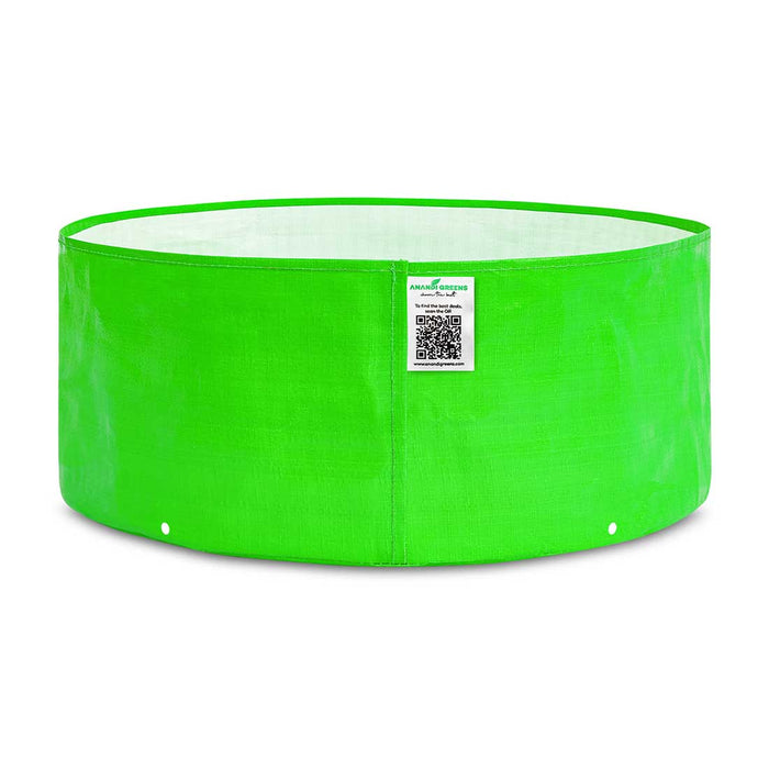 Green fabric ring with a label on 