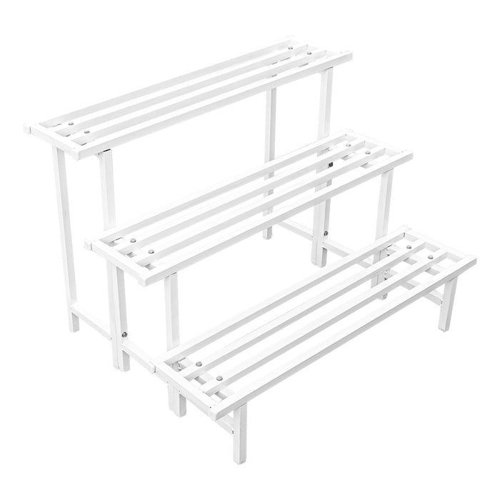 Rectangular White Metal Plant Stand