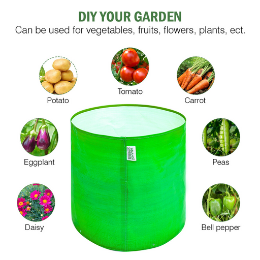 UV- Protected Green small organic fabric planting bags