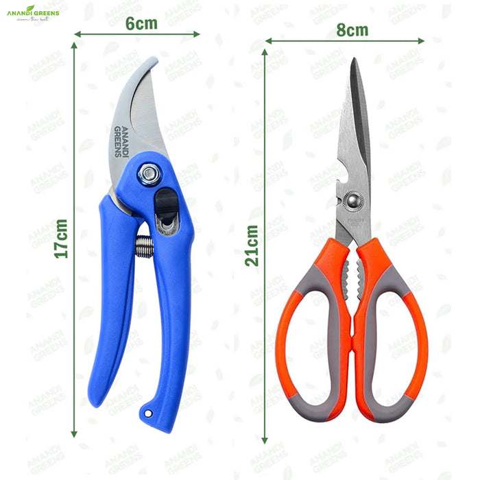 Scissors 21 cm  & 17 cm  pruner Measurement