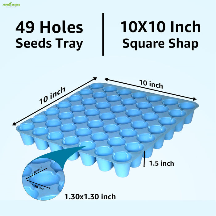 49 holes 10X10 inch squaew shape seedling tray
