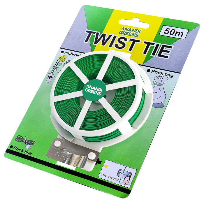 Premium Quality Plastic Twist Tie Wire Spool with Cutter for Garden