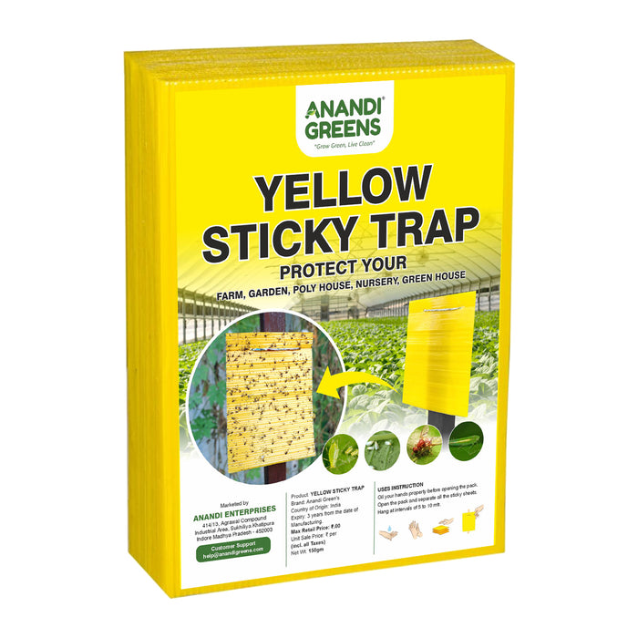 Yellow Sticky Traps (Pack of 10 Pcs) for Pest Control