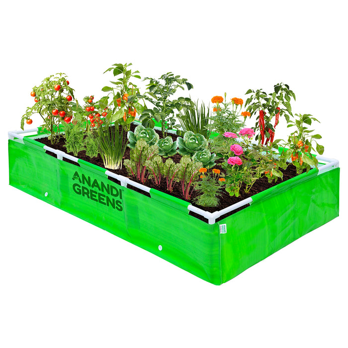 HDPE Rectangular Grow Bag | 6x4x1 ft | 360 GSM with Upvc pipe Support Frame