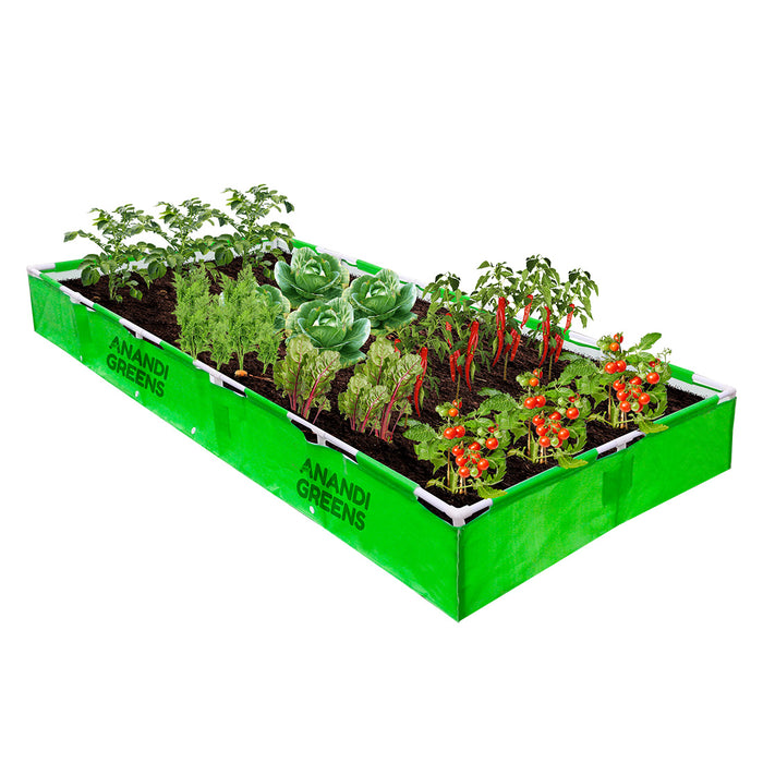 HDPE Rectangular Grow Bag | 10x4x1 Ft | 360 GSM with UPVC Frame