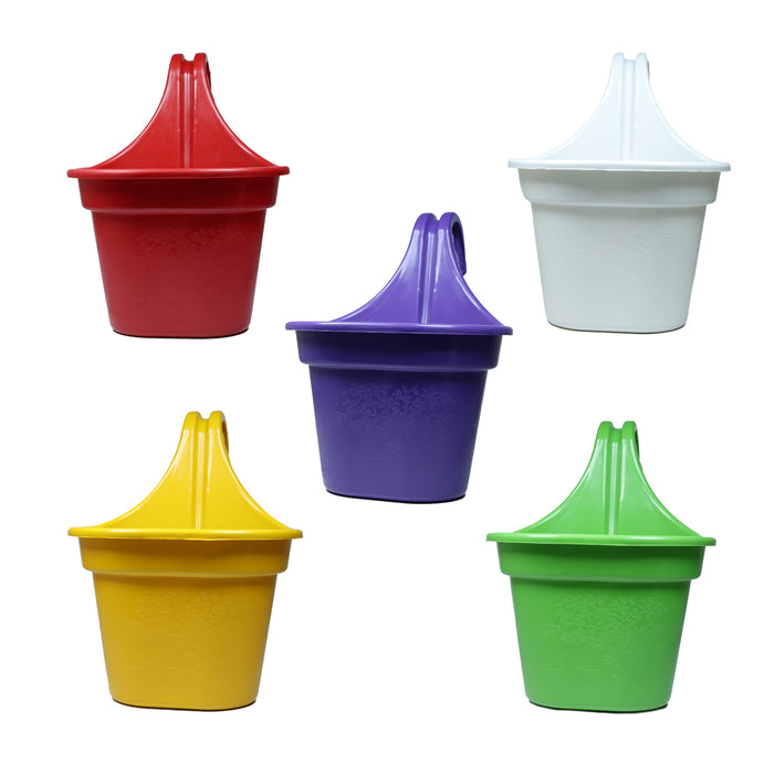 Plastic Hook Hanging Planter Pot for Balcony Railings (29 cm)