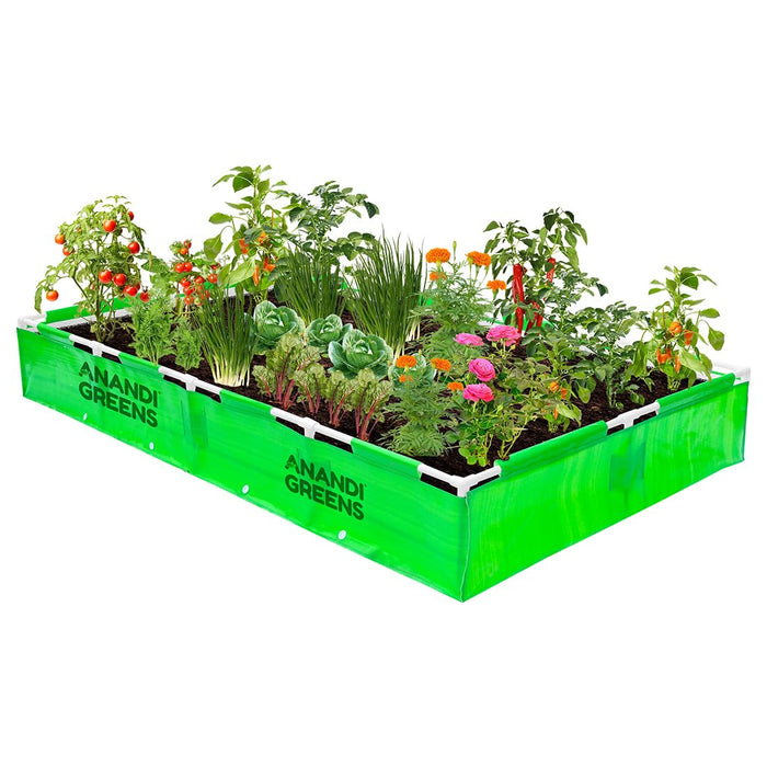 HDPE Rectangular Grow Bag | 8x4x1 Ft | 360 GSM with UPVC Frame