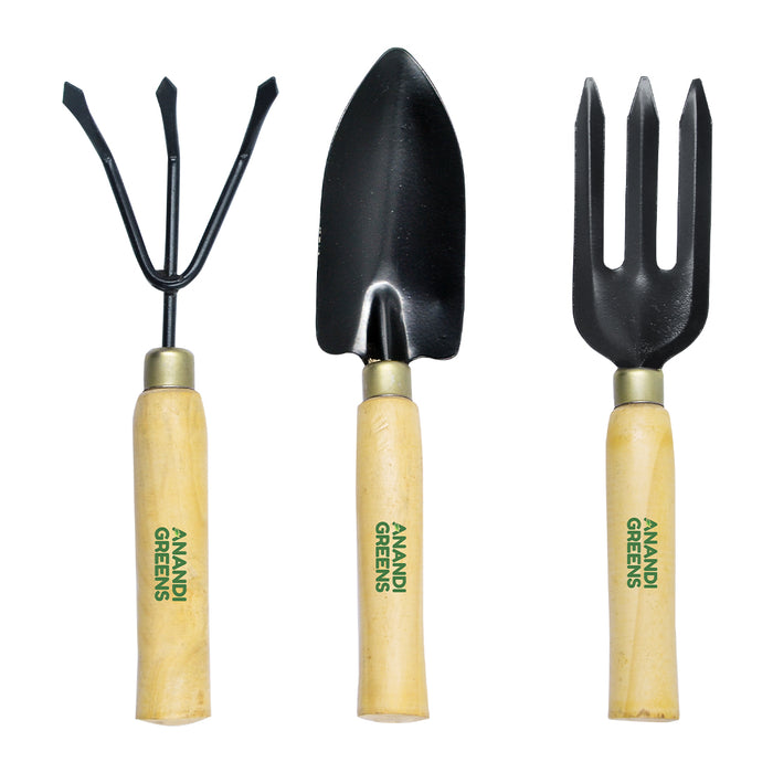 Premium Quality Mini Gardening Tools Set - 3 Pcs - Durable Metal Heads