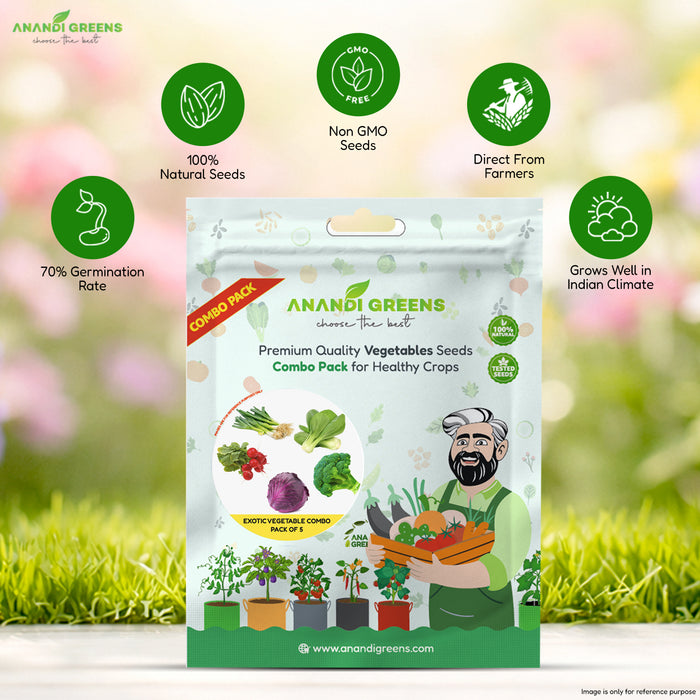 Exotic Vegetable Seeds Combo - 5 Varieties
