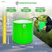 Green Grow Bag with measurements and specifications on a gray surface