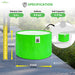 Anandi Greens HDPE Grow Bags with specifications on volume, gallons, and soil capacity, 