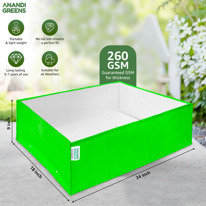 HDPE Plant Grow Bag 260 GSM Rectangular Shaped  24X18X9 Inch Pack of 2