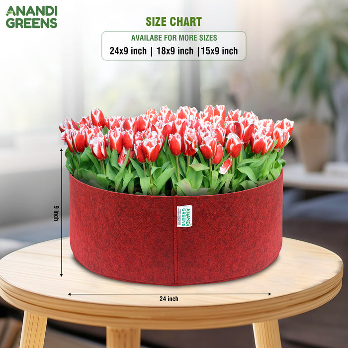 Geo Fabric Plant Grow Bag 24x9 Inch | 400 GSM