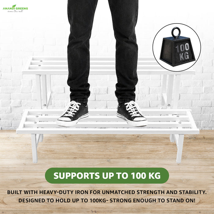 Rectangular Black Metal Plant Stand
