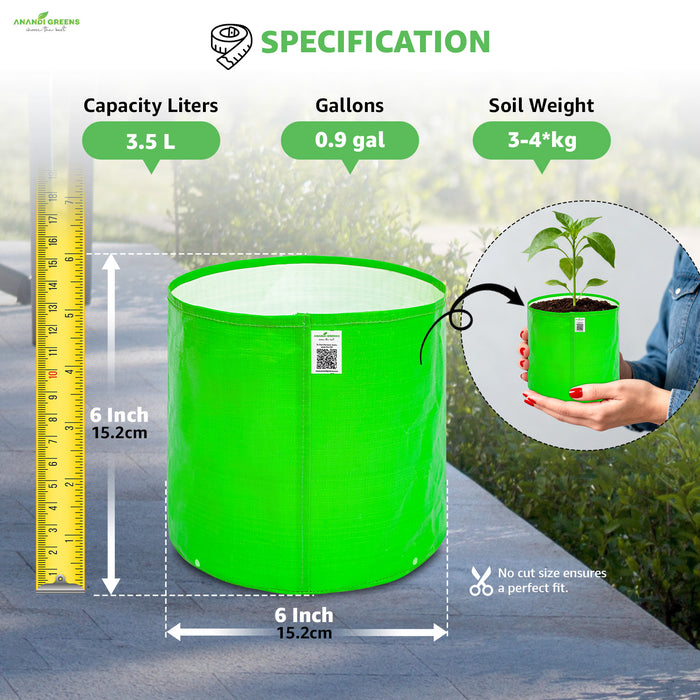 HDPE Circular Grow Bag 6x6 Inch | 260 GSM