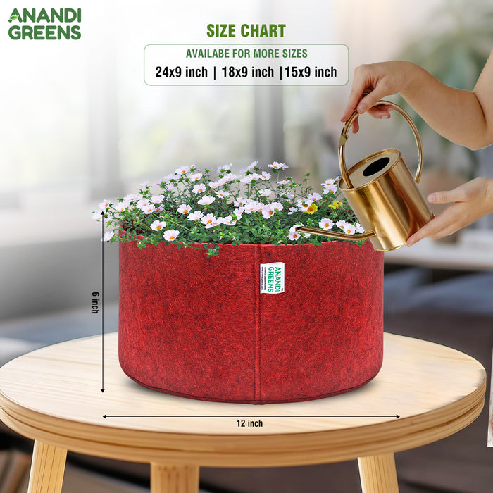 Geo Fabric Plant Grow Bag 12x6 Inch | 400 GSM