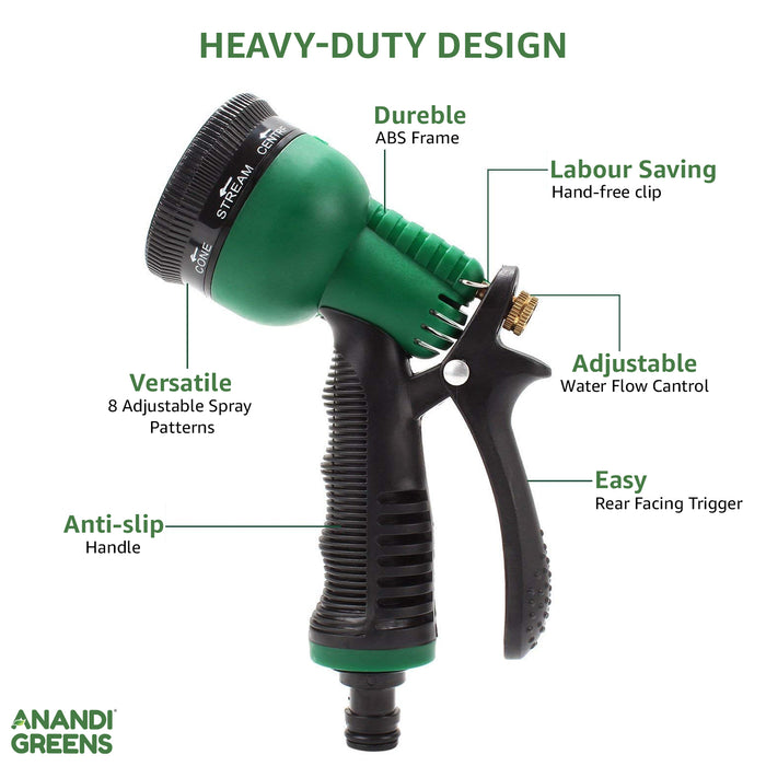 Premium Quality 8 Pattern High Pressure Garden Hose Nozzle Water Spray