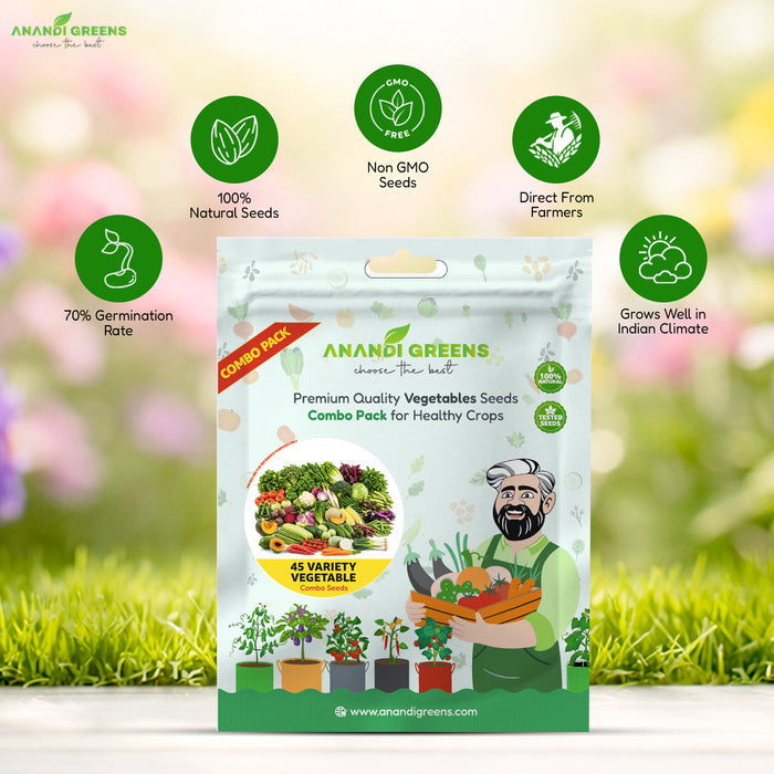 Desi Vegetable Seeds Combo Pack (45 Varieties) – सब्ज़ियों के बीजों का कंबो पैक