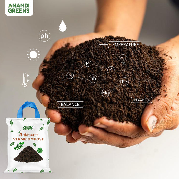 Supar Premium Quality Vermicompost - Organic Fertilizer, Soil Amendment, Plant Growth Booster