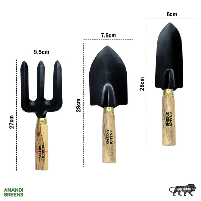 Premium Quality Gardan Trowel Tools Set 5 Pcs With Wooden Handle