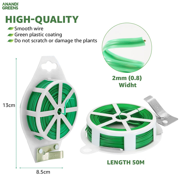 Premium Quality Plastic Twist Tie Wire Spool with Cutter for Garden