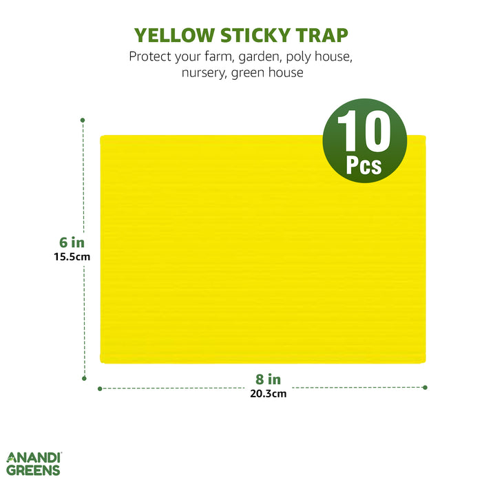 Yellow Sticky Traps (Pack of 10 Pcs) for Pest Control