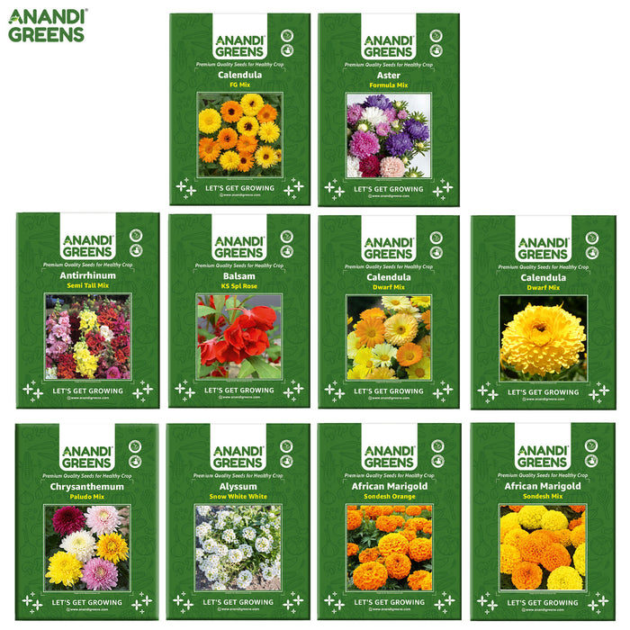 Flower Seeds Bundle Pack 1 – 10 Varieties Combo