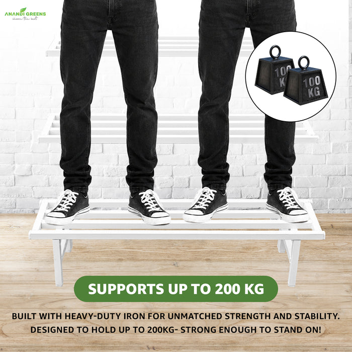 Rectangular Black Metal Plant Stand