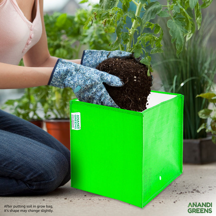 HDPE Plant Grow Bag 260 GSM Square Shaped  12X12X12 Inch Pack of 4