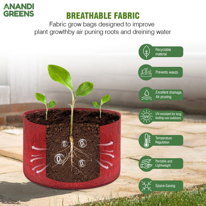 Geo Fabric Plant Grow Bag 12x6 Inch | 400 GSM