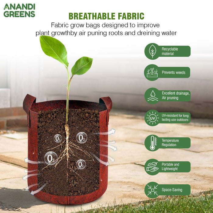 Geo Fabric Plant Grow Bag 9x9 Inch (400 GSM)