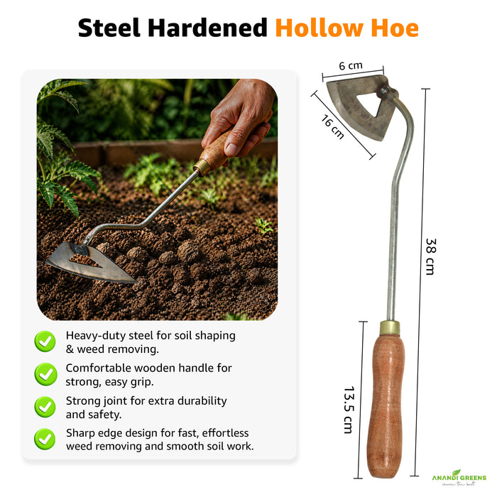 3-Piece Hand Hoe Cultivator Tool Set