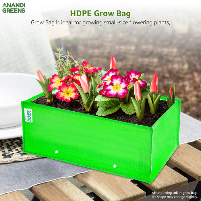 HDPE Plant Grow Bag 260 GSM Rectangular Shaped  15X6X6 Inch Pack of 8